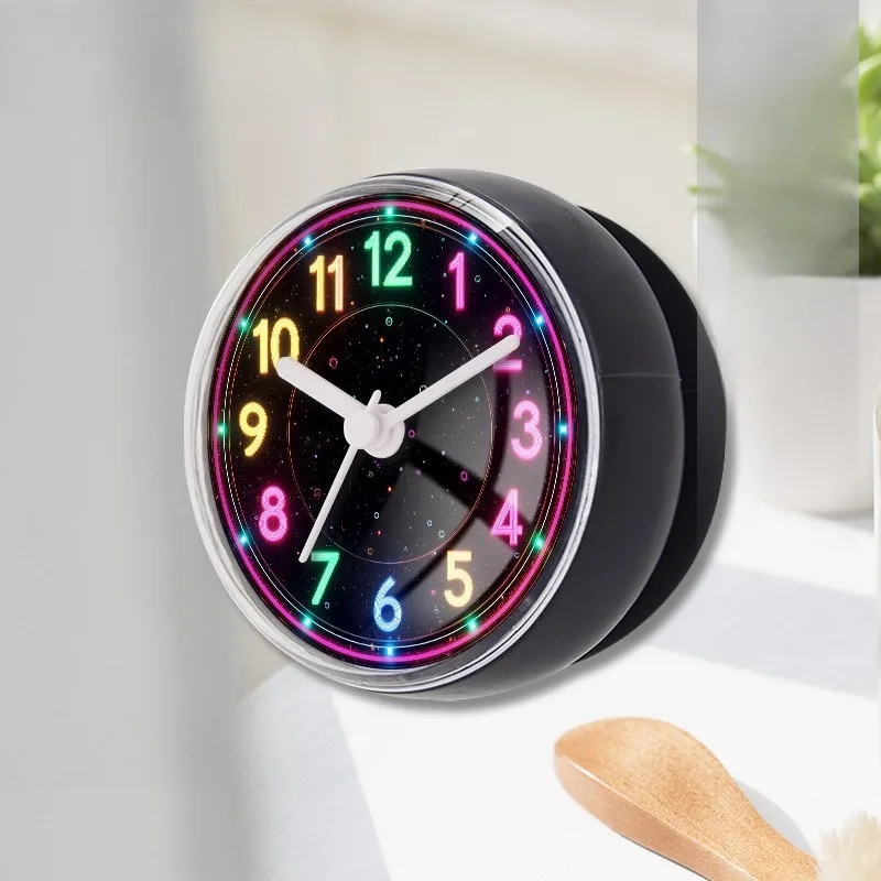 Suction Cup Wall Clock Bathroom Wall Watch Silent Aesthetic Decorative Clocks Minimalist Elegant Modern Living Room Watches