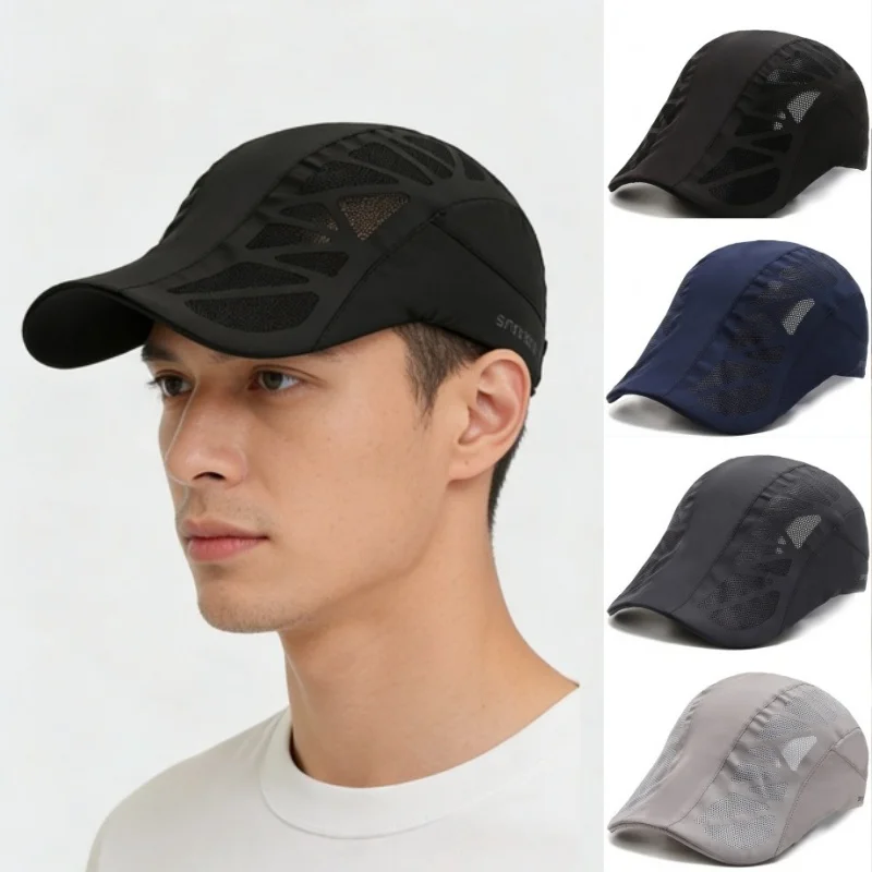 

Summer Breathable Mesh Quick Dry Running Sunhat An-ti UV Golf Baseball Cap Sports Sun Protection Hat Visors Newsboy Beret Cap