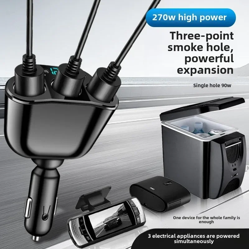 96-141 واط سيارة USB نوع C PD QC3.0 شاحن فائق السرعة 12 فولت-24 فولت ولاعة السجائر في السيارة منافذ متعددة مهايئ شحن عالمي