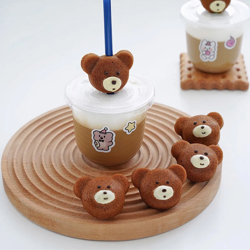 1 PC 4/6/9 Holes Cute Bear Panda Baking Mold Non-Stick Carbon Steel Baking Pan DIY Candy Biscuit Mould Cake Decoration Tools