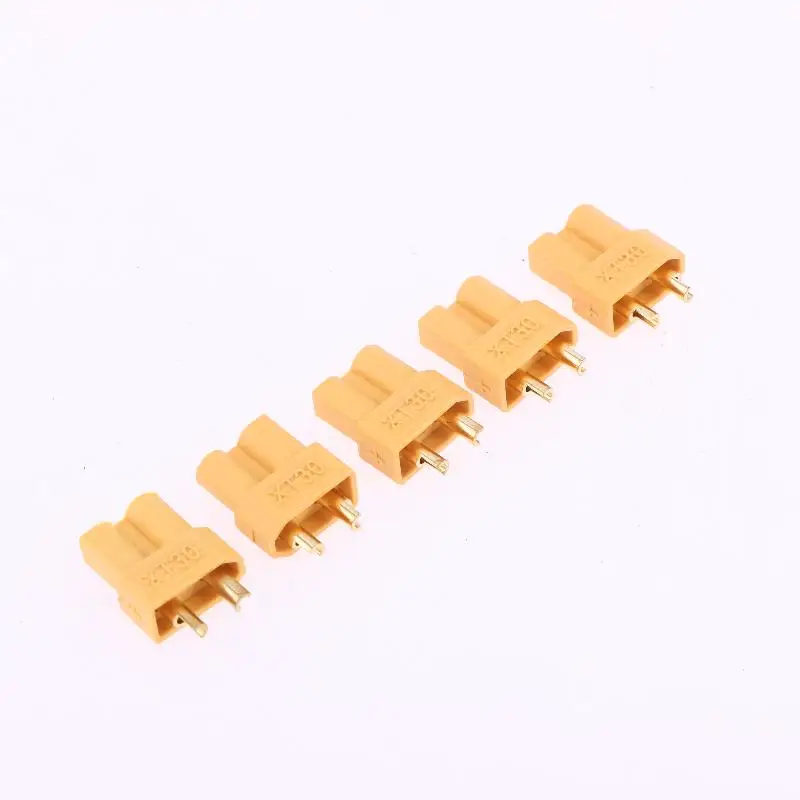 5 ชิ้นชาย + 5 ชิ้นหญิงสีเหลือง RC Quadcopter FPV Racing Drone Lipo แบตเตอรี่ Quadcopter รถเรือ DIY XT30 ปลั๊กตัวเชื่อมต่อกระสุน