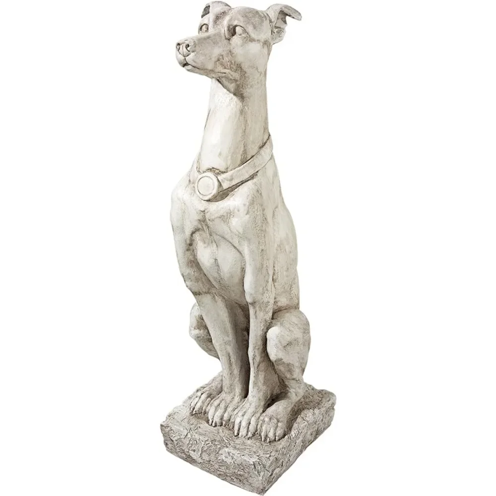 AL32920 Art Deco Whippet Greyhound Sentinel Dog Statue Home Decorations Antique StoneFreight Free Sculptures & Figurine Crafts