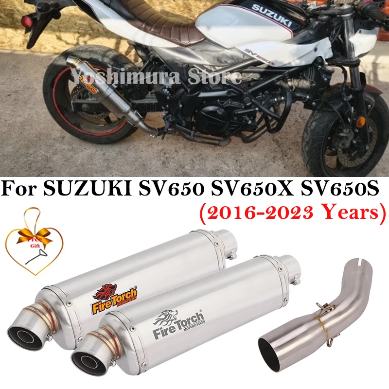 

Slip On For Suzuki SV650 SV650X SV650S SV 650 2016 - 2023 Motorcycle Exhaust Escape Systems Middle Link Pipe Muffler DB Killer