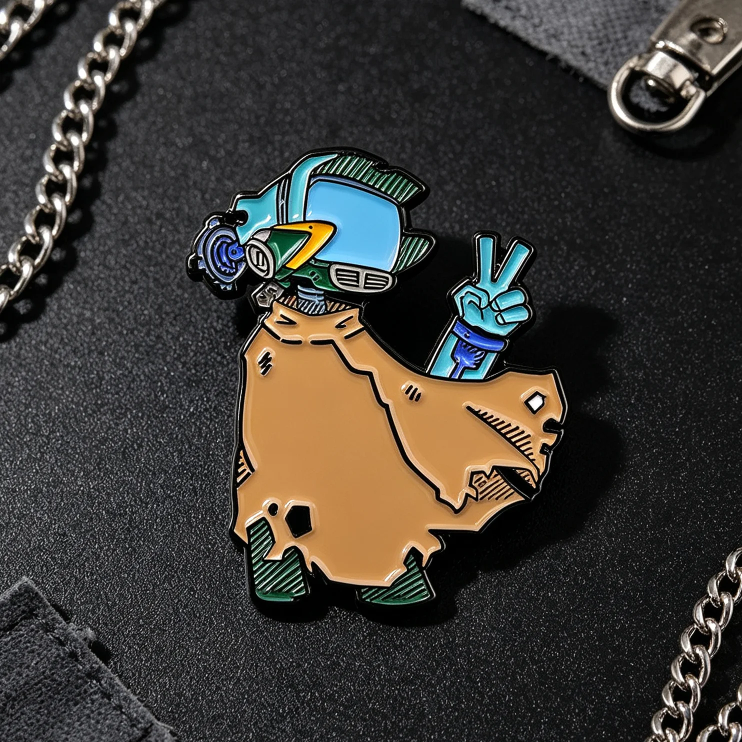FLCL Canti Enamel Pin Never Knows Best Brooch Anime TV Robot Kanti Metal Badge with Cloak Lapel Pin for Clothes Backpack Fans