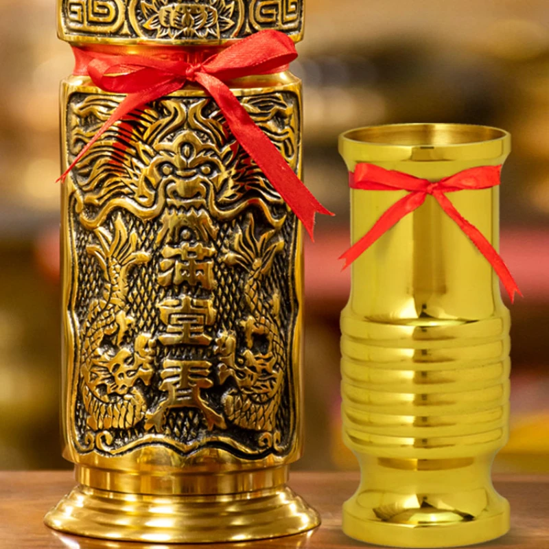 Pure copper incense barrels, incense barrels, Buddhist temples, household offerings for inserting and releasing incense