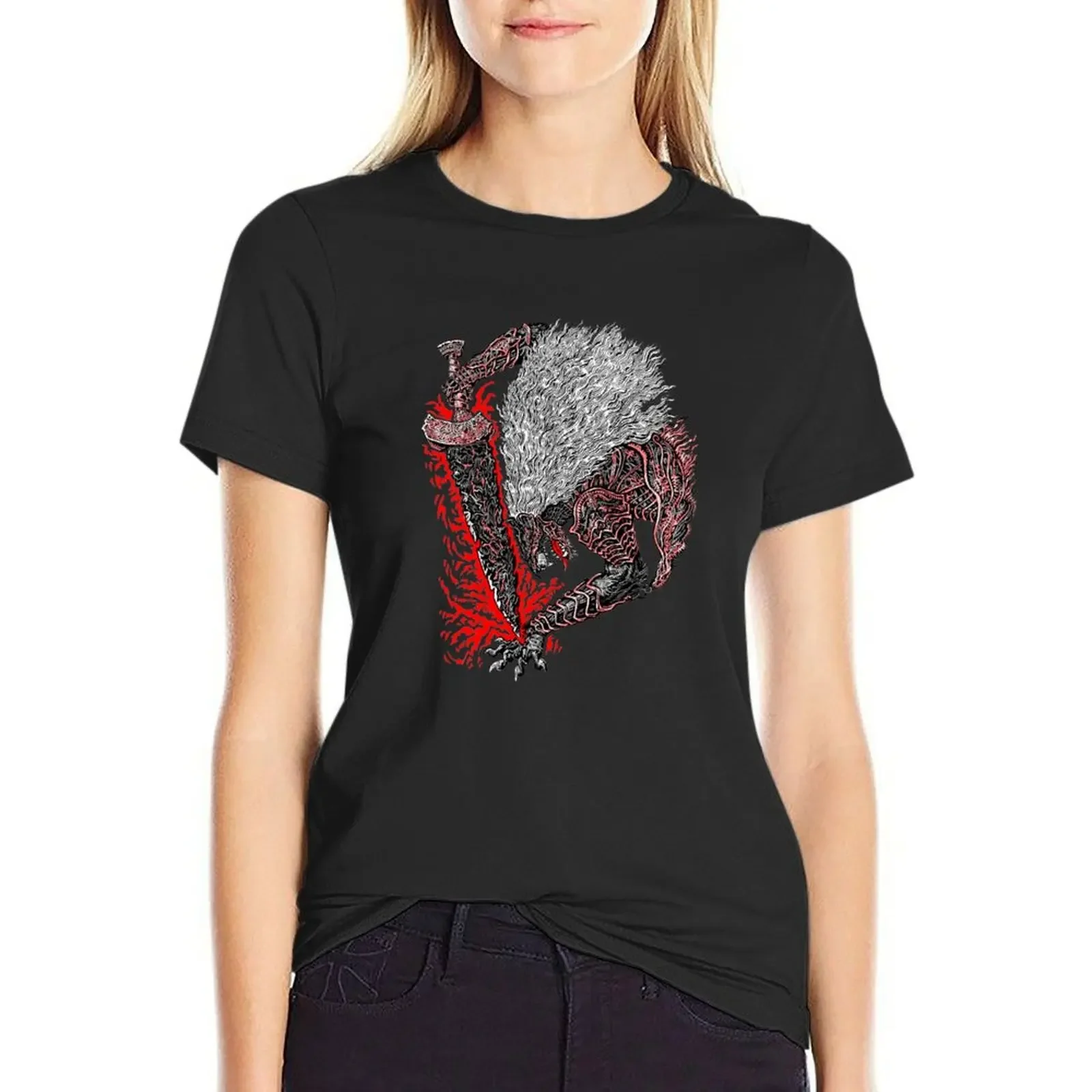 

Maliketh, The Black Blade T-Shirt quick-drying plus size tops ariat shirts for Women