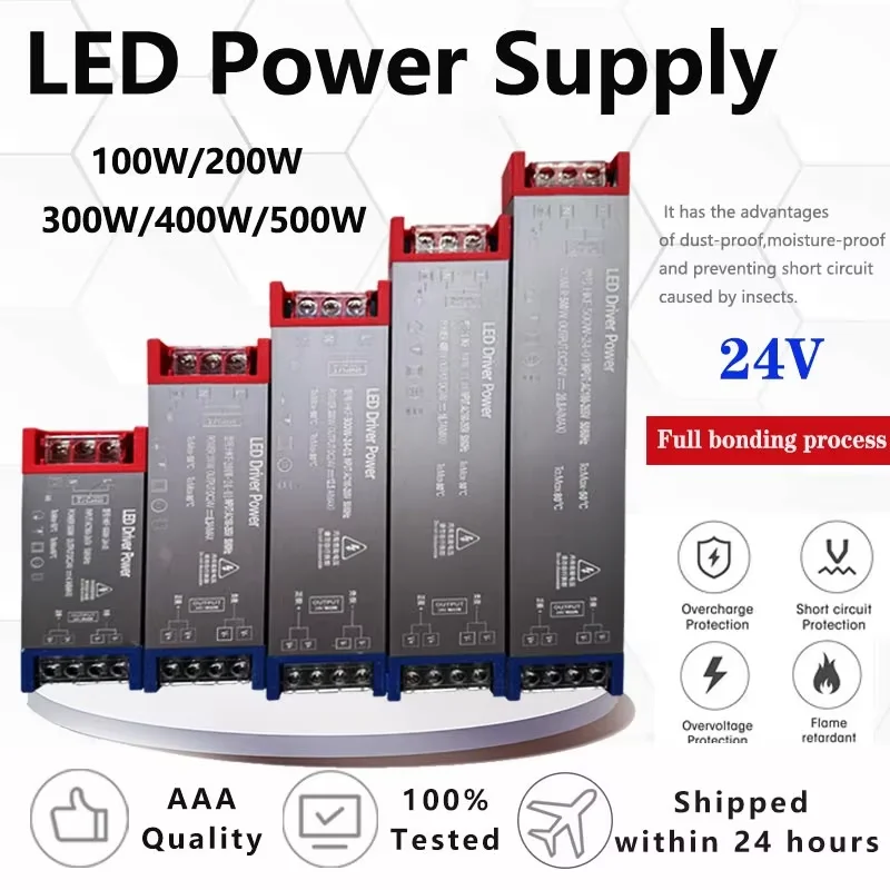 DC 24V Switching Power Supply Light Transformer 100W 200W 300W 400W 500W  Power Supply Source Adapter For Led Strip