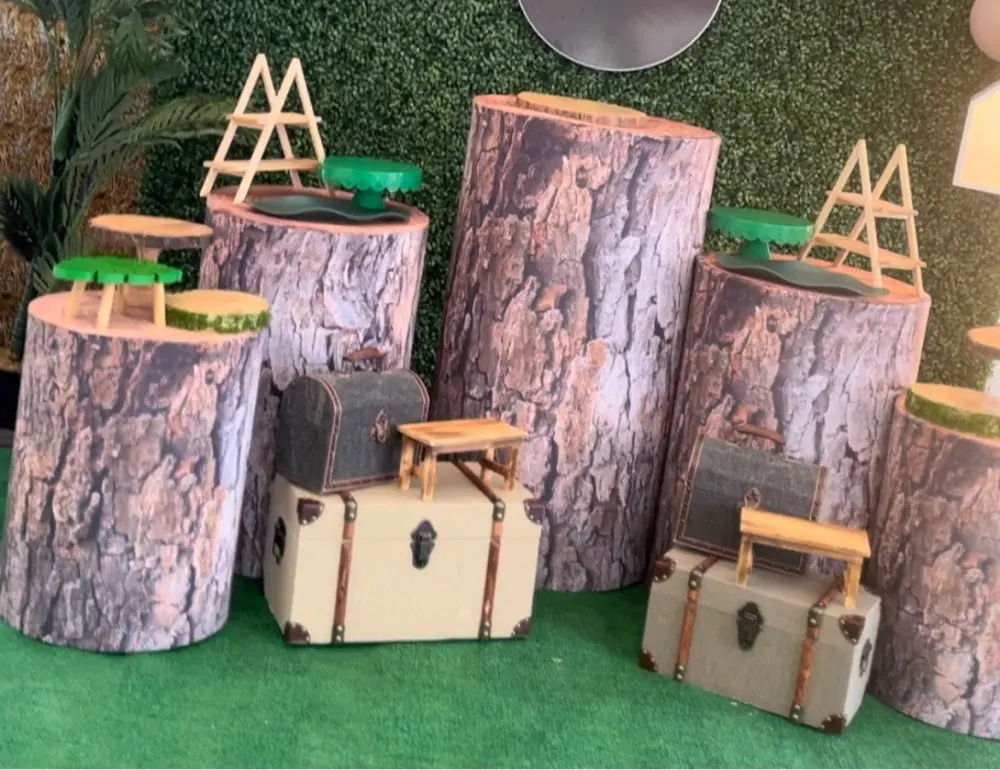 Personalized Polycotton Arch Cover Plinth Cylinder Washable Weatherproof Polyester Fabric Vinyl Custom Photo Background Backdrop