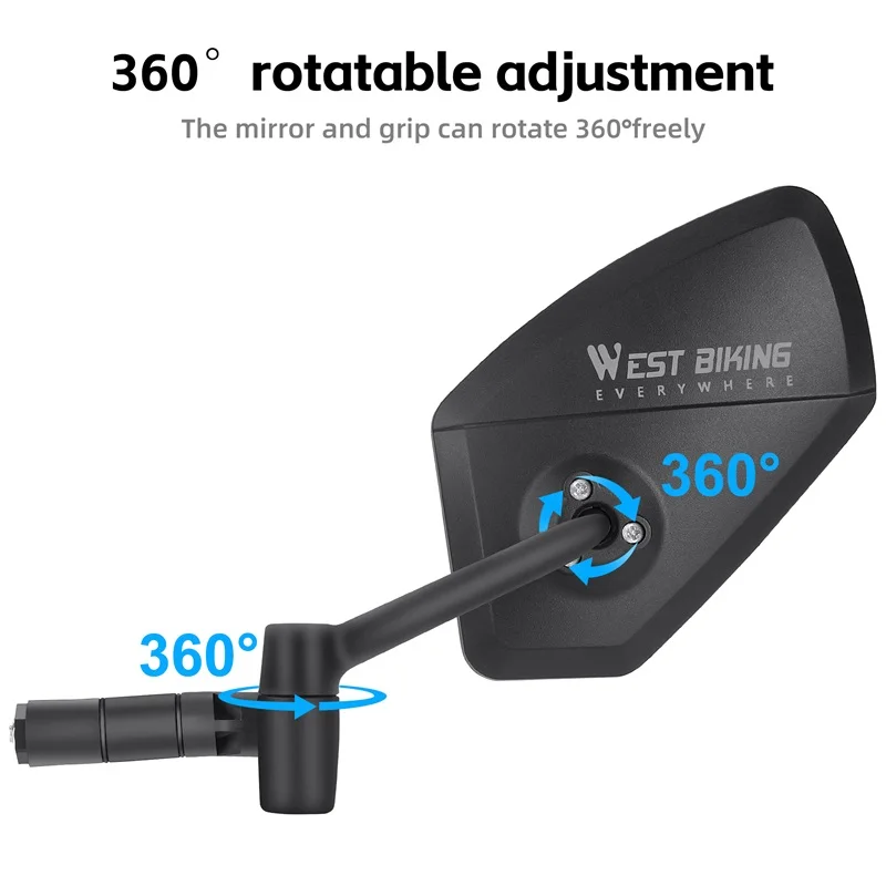 WEST BIKING specchietto per bicicletta antiriflesso manubrio End 360 specchietto retrovisore grandangolare specchietto laterale di sicurezza per