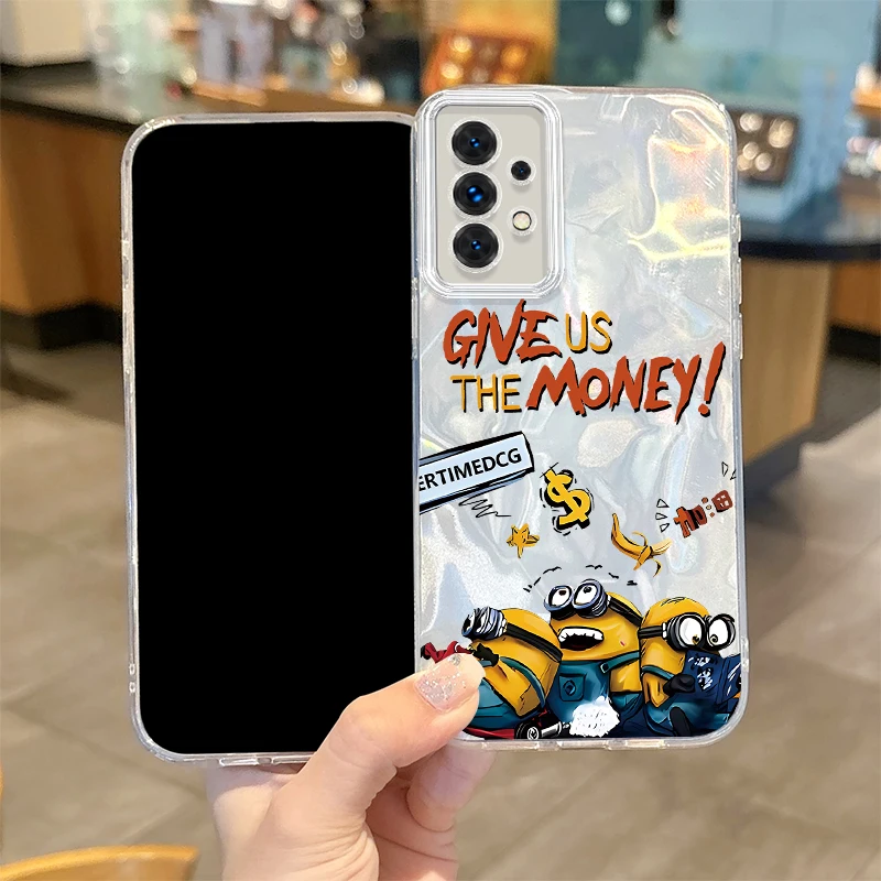 Cartoon M-Minions Phone Case for Samsung Galaxy A35 A34 A33 A32 A31 A30 A25 A24 A23 A22 A21 A20 A16 A15 A06 Hard Non-Slip Cover