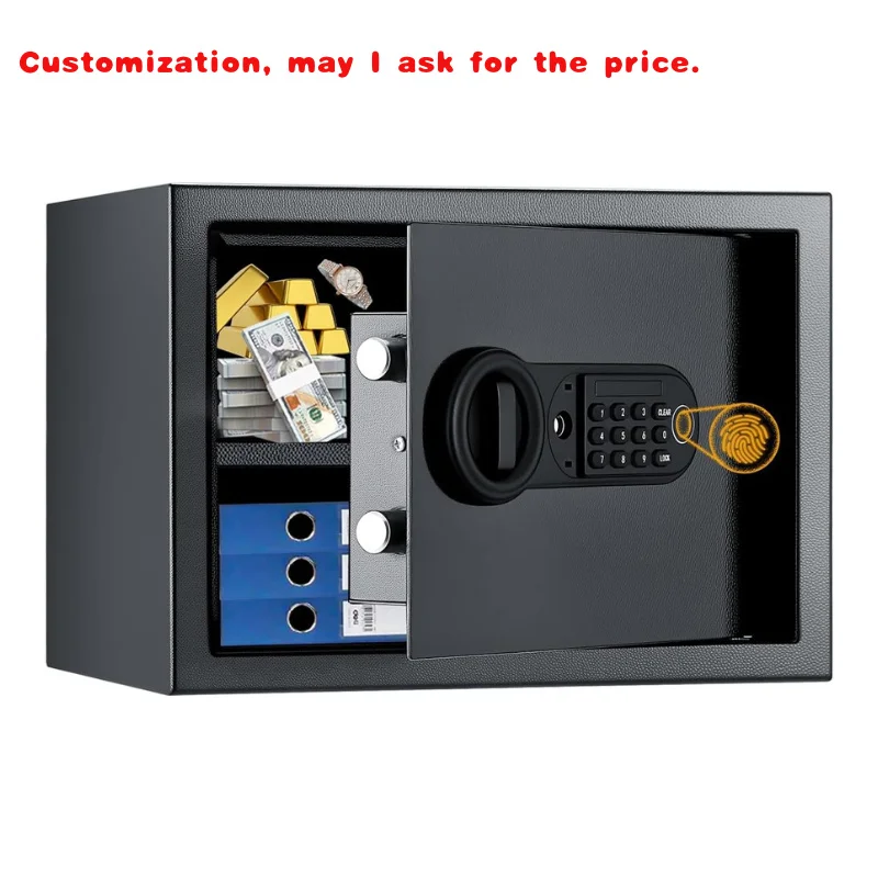 custom.25cm Electronic Biometric Fingerprint Home Safe Box A4 Documents Cash Money Storage with Digital Codes