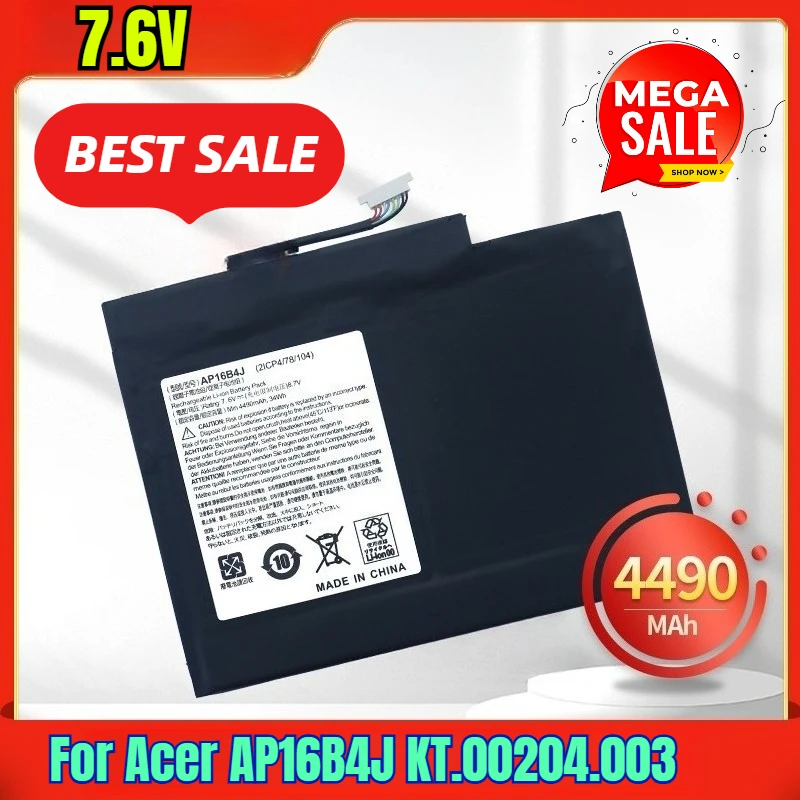 

7.6V 4490mAh Laptop Battery for Acer AP16B4J KT.00204.003
