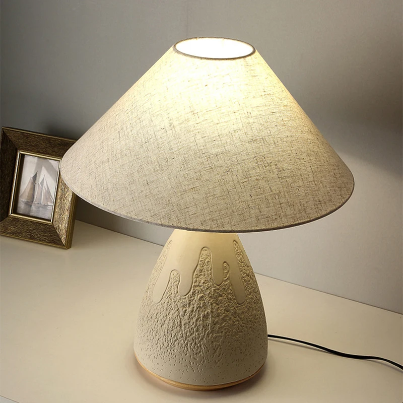 Colth Lampshade Ceramic Bottle Base Tabla Light E27 Bulb EU AU US Plug Art Deco New Style Desk Lamp