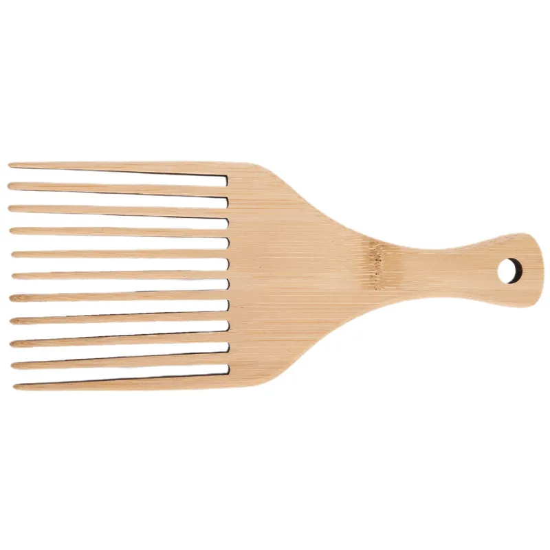 Anti-static Natural Bamboo Hair Pick Comb Scalp Massage Long Tooth Detangling Combs Afro Hair Lift Styling Accessories