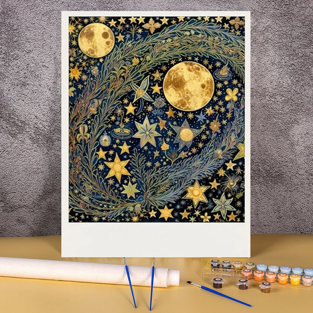 Diy Painting By Numbers Package For Adults Coloring By Number Starry Sky Drawing Art Picture For Bedroom Wall Home Decor Gift