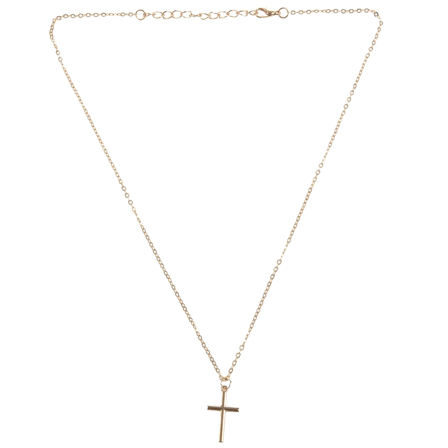 Summer Gold Chain Cross Necklace Small Gold Cross Religious Jewelry