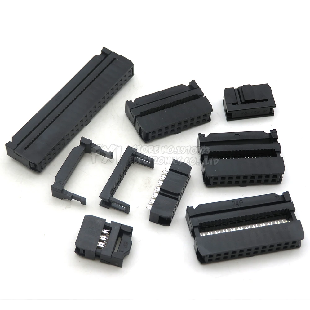10 قطعة FC 6P 8P 10P 12P 8/10/12/14/16/18/20/24/26/30/34/40/50 دبوس 2.54 مللي متر الملعب الإناث IDC موصل مقبس الشريط كابلات الموصلات #3