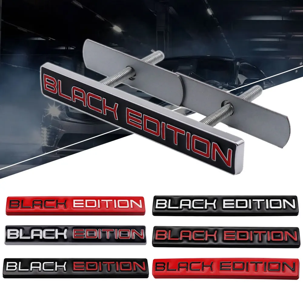 

BLACK EDITION Car Grille Sticker Metal Car Emblem Styling Badges Auto Body Decoration Sticker Universal Car Exterior Decal Decor