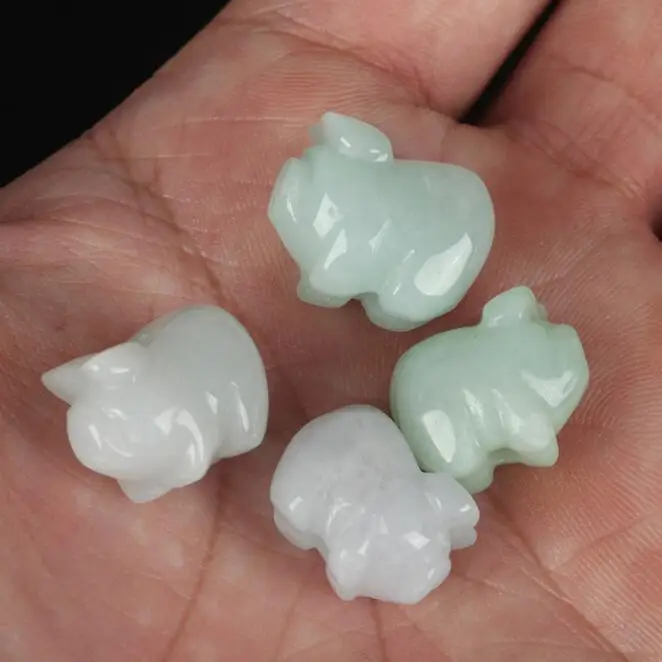 Natural Myanmar A-goods jade carving piggy back cloud scattered bead DIY Bracelet accessories