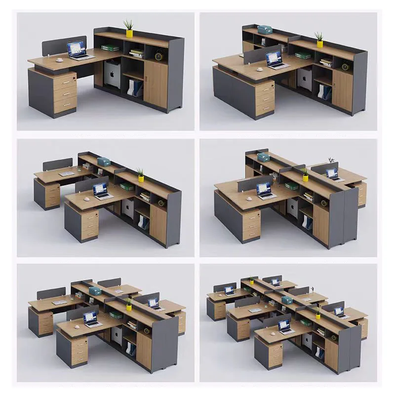 Desk 4-person staff table partition modern panel computer desk card space 2-person office desk and chair combination direct