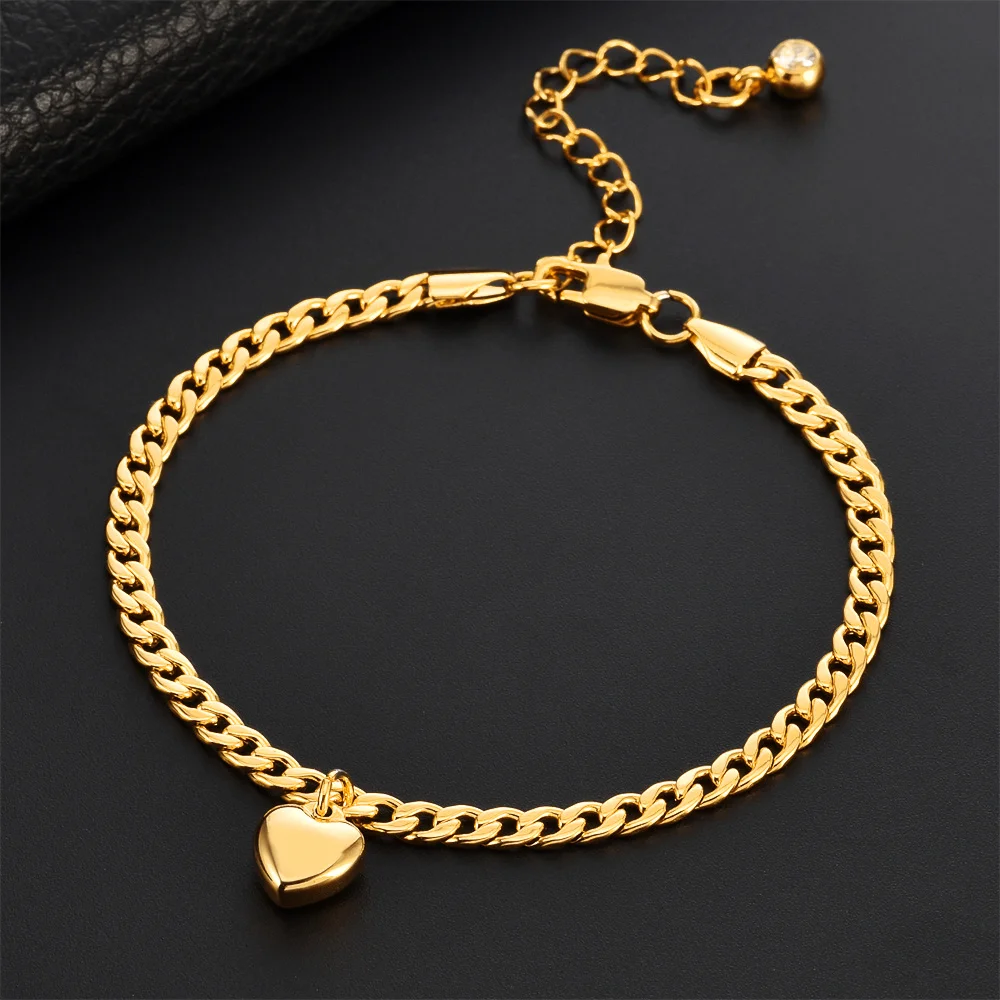 Punk Doppel Schichten Herz Charme Fußkettchen Gold Silber Farbe Edelstahl Perle Kette Bein Fuß Knöchel Armband Für Frauen Schmuck