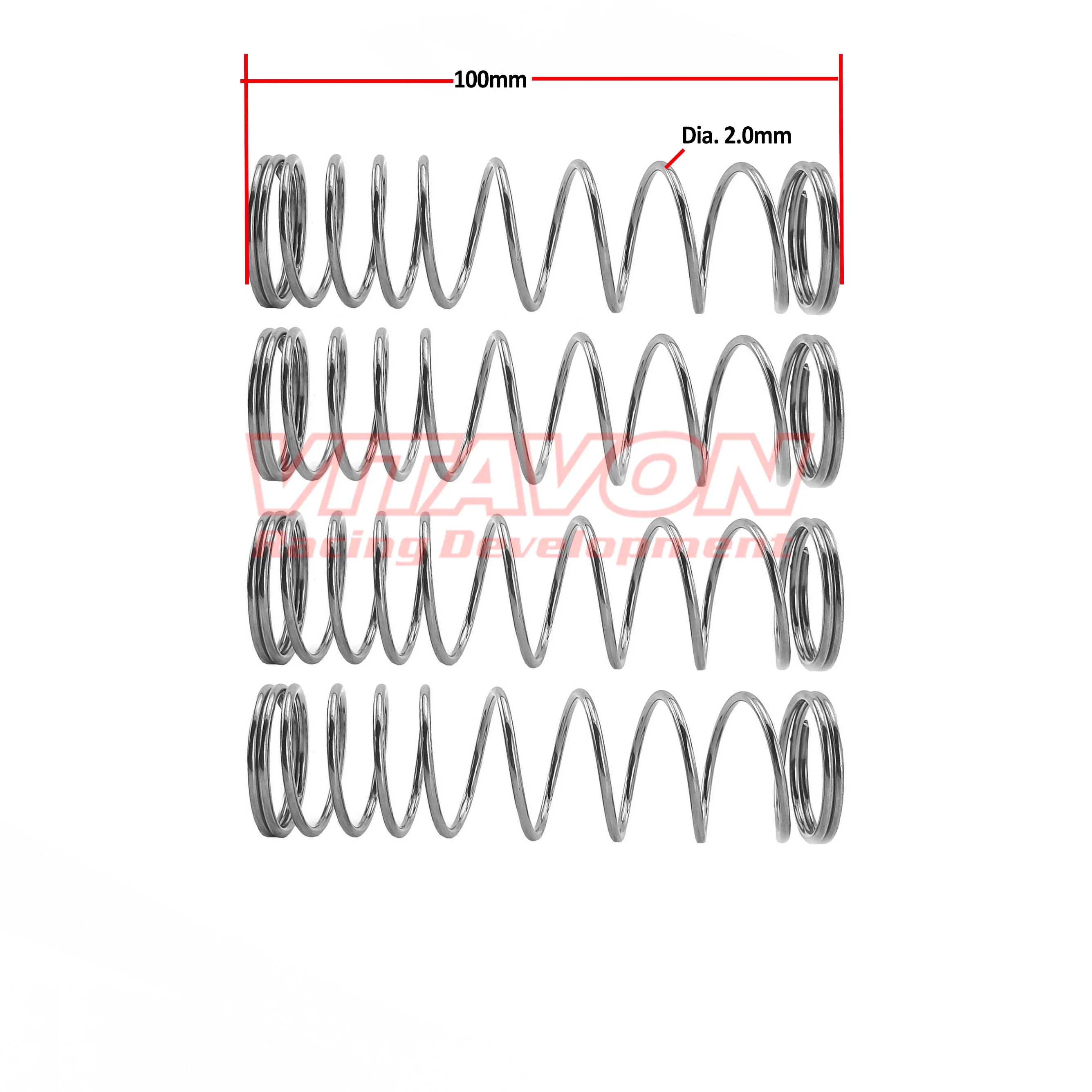 VITAVON CNC Shock Springs Wire Dia 2.0mm For Axial SCX6 JEEP / Honcho