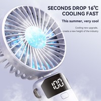 Portable Mini Fan 1200mAh Rechargeable 90° Fold Cooling Handheld Electric Fan Tudent Dormitory Fans Led Display Battery Level