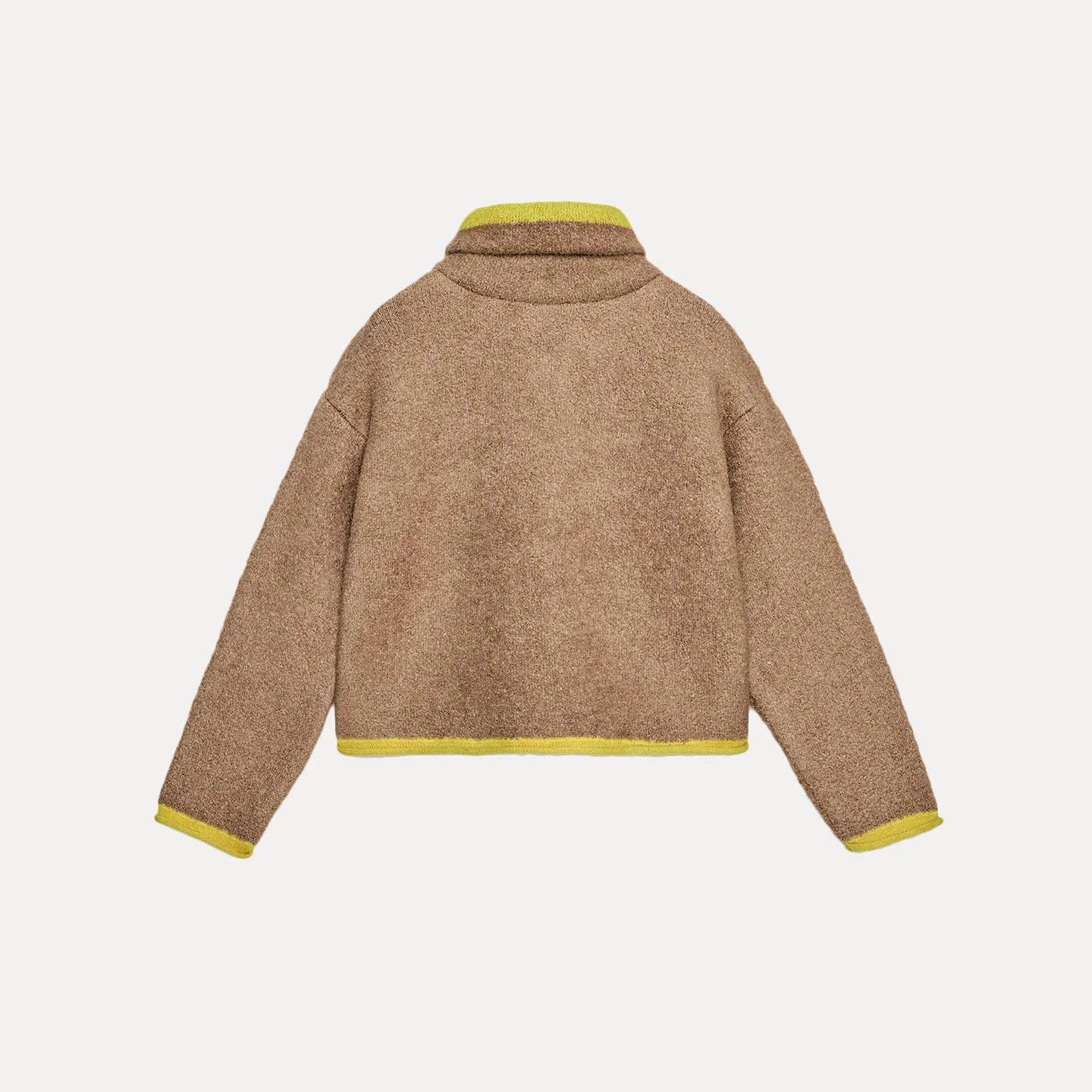 Chaqueta de Piloto Tejida para Mujer, Otoño 2025, Diseño en Bloques de Color, Estilo Hoado, Prenda Exterior Corta, Moda Fem...