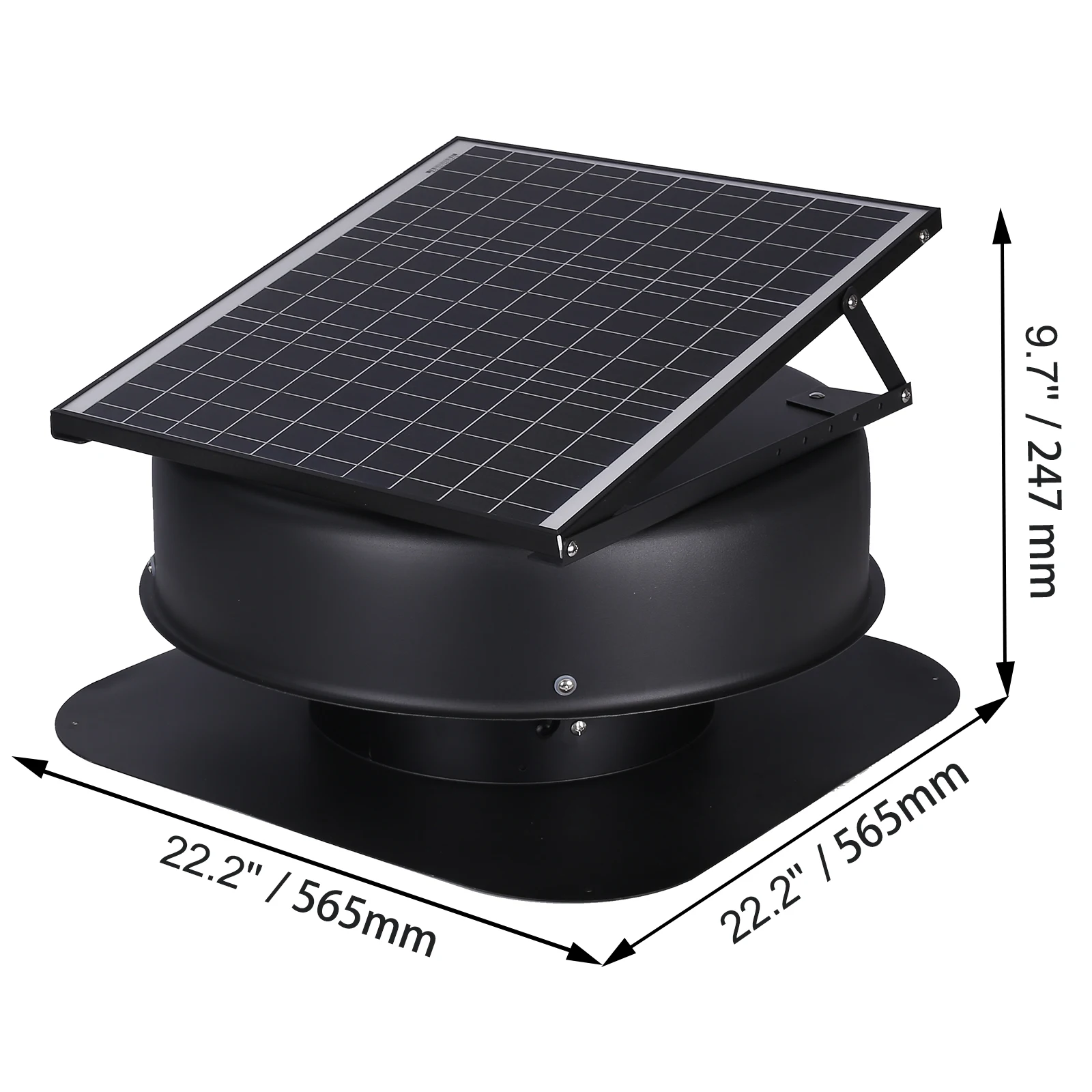 Factory Direct 2026 Solar Attic Fan 40W 1230 CFM Large Air Flow Solar Roof Vent Low Noise and Weatherproof with Smart Adapter