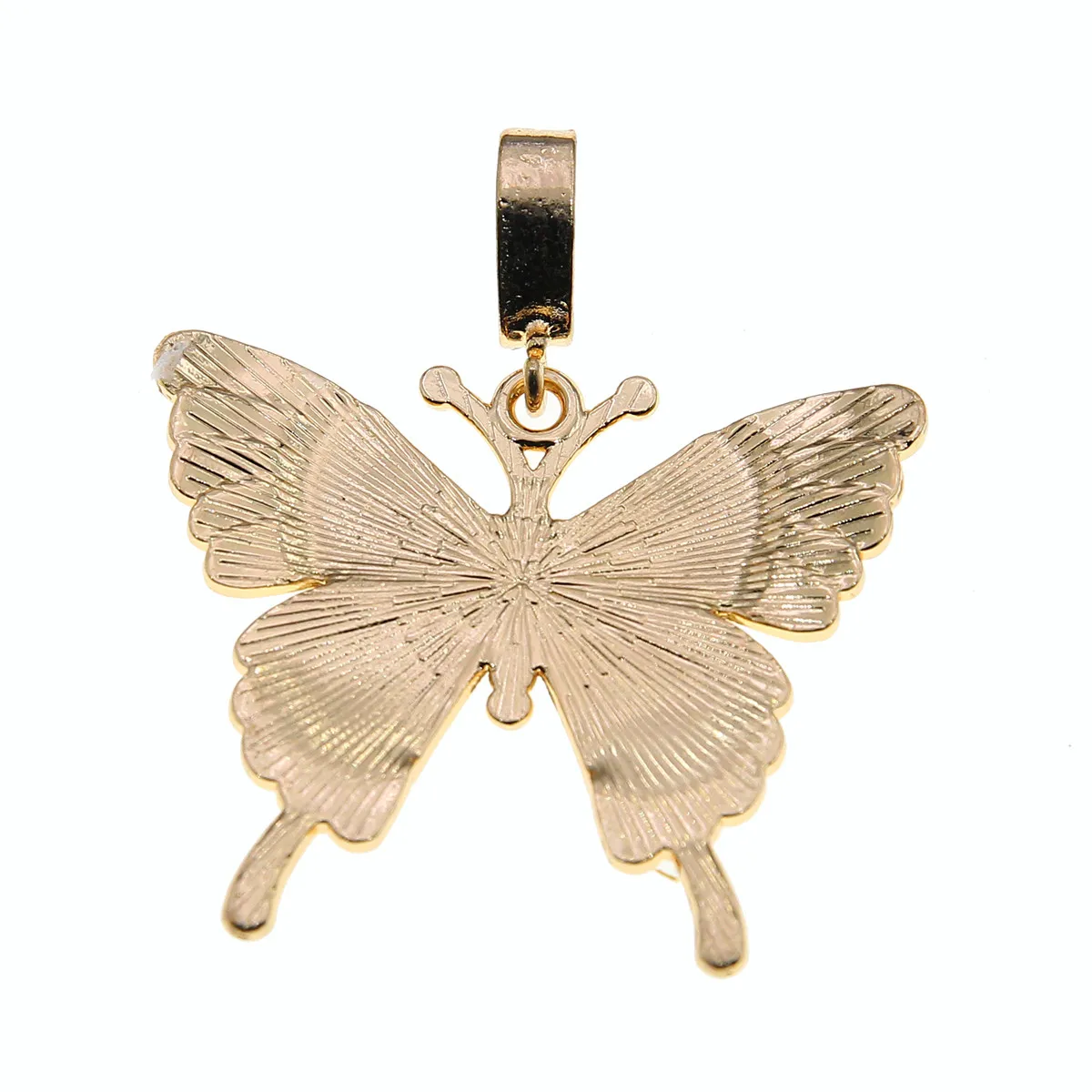 50 Pcs 55*48 mm Inlaid Rhinestone Butterfly Alloy Pendant Diy Necklace Keychain Exquisite Jewelry Production Accessories