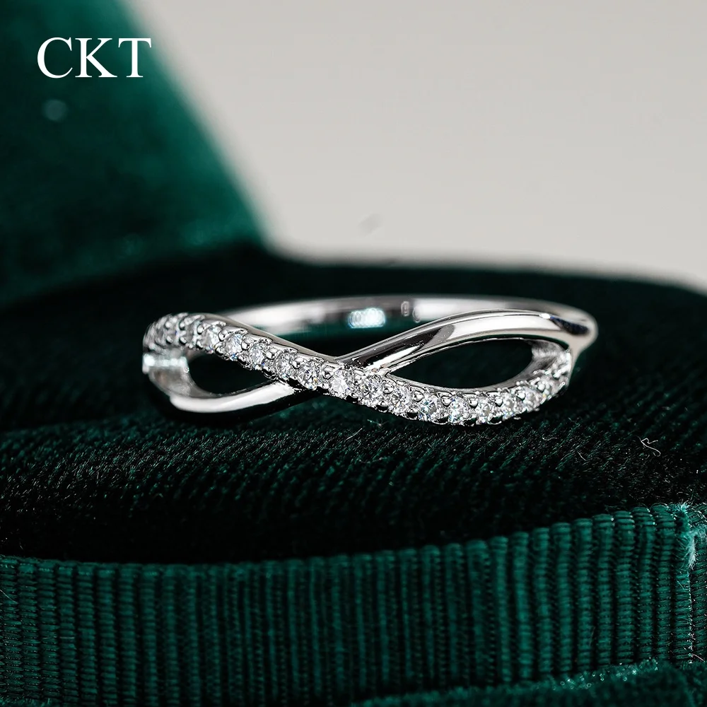 

CKT настоящее белое золото 18 карат и платиновое кольцо с бриллиантом PT950 с муассанитом Элегантные украшения для женщин Обручальные кольца Изящные ювелирные изделия