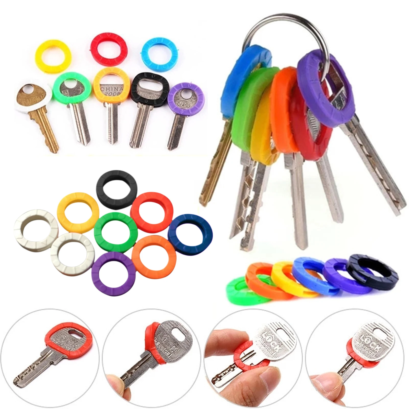 

Key Identification Accessories Colorful Key Covers 32-pack Colorful Plastic Key Covers House Key Soft Rubber Key Toppers