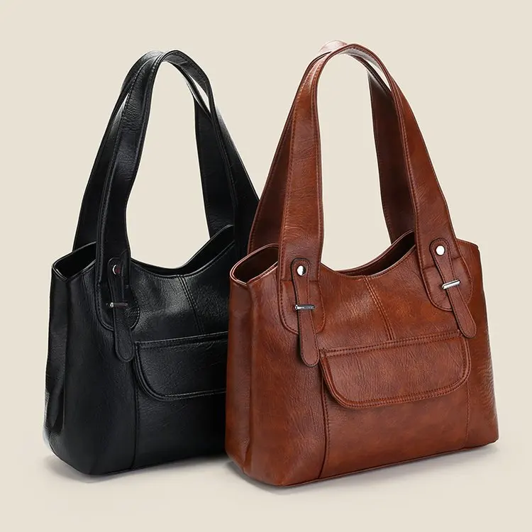 

Винтажная большая сумка на осень-зиму 2025 года, женская сумка через плечо с несколькими карманами, просторная сумка через плечо, универсальная сумка «день-ночь»