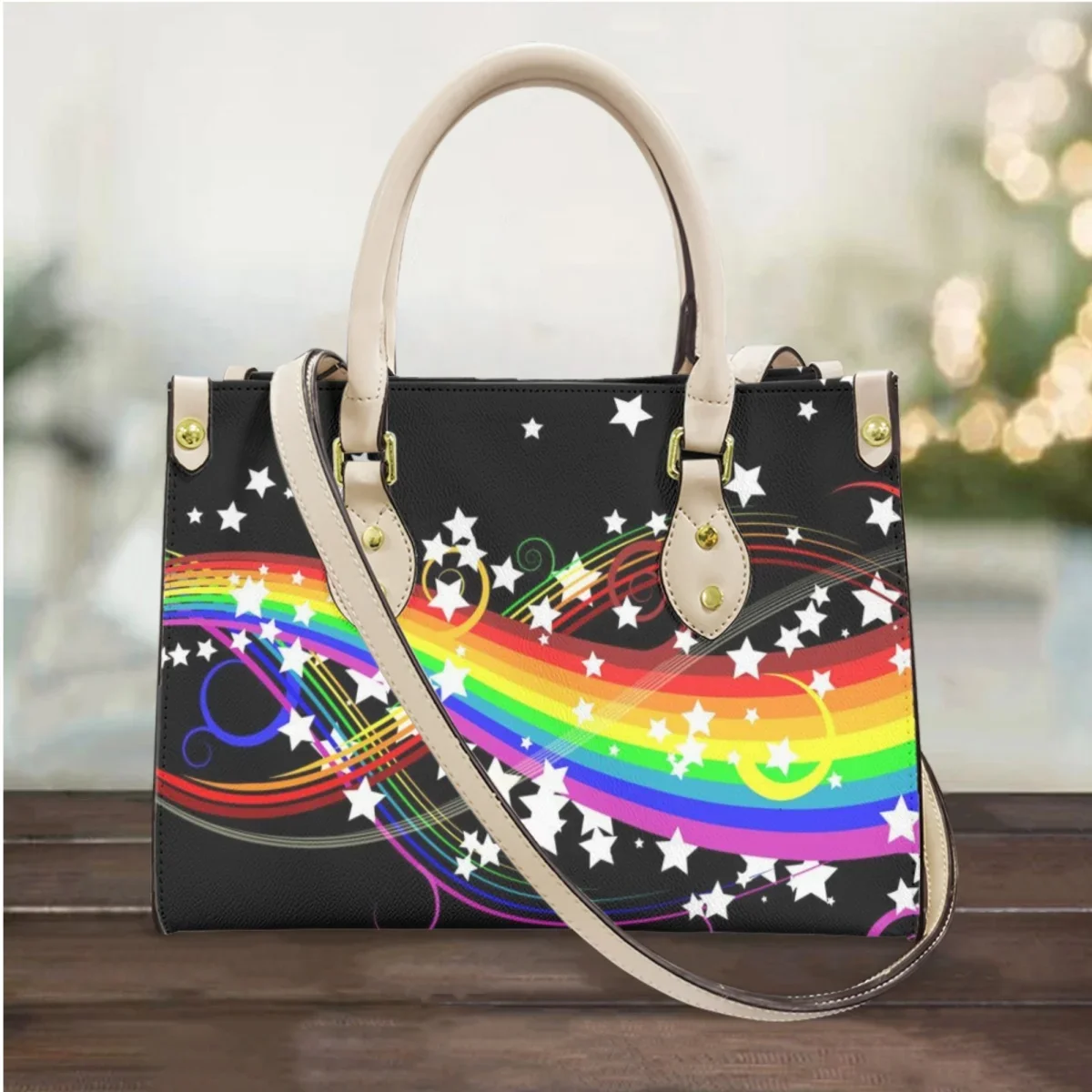 

Love Pride Flag Print Women High Quality Tote Handbag New LGBT Gay Luxury Design Leather Shoulder Bag Messenger Bag Commuting