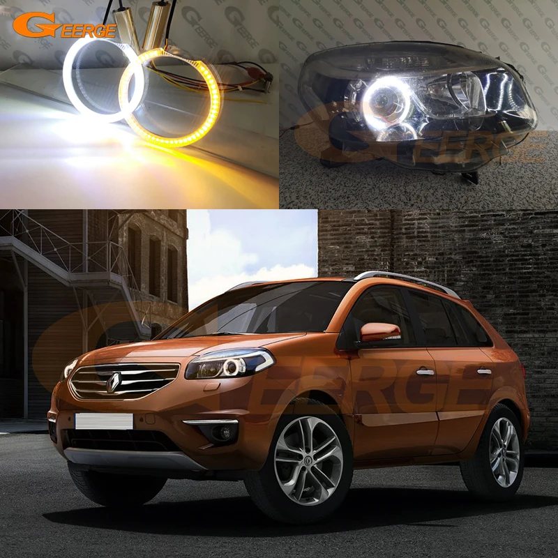 For Renault Koleos I Samsung QM5 2011 2012 2013 2014 2015 Ultra Bright SMD LED Angel Eyes Halo Rings Kit Day Light