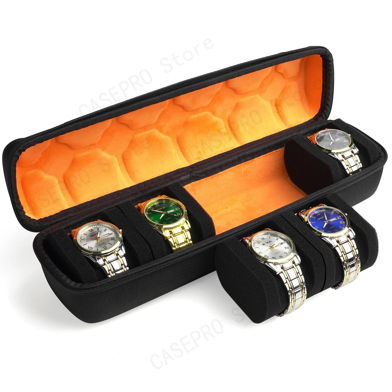 5-Compartment Scratch-Resistant Storage Box,Durable Plastic,Rectangular Shape,Flip Top Closure,Ideal for Travel