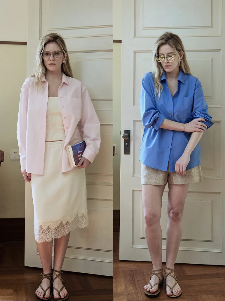 

EasyCare IronFree Textureaped irt LazyVersion Polyester Blend LongSve Breathable Comfortable LooseFit Women's irt