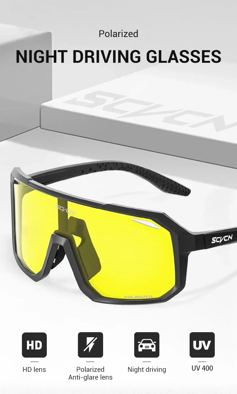 SCVCN Nachtsicht Sonnenbrille Radfahren Fahren Gläser Mode Y2K Trave Gläser UV400 Mtb Angeln Sport Brille Übergroßen Mann – Detail 2