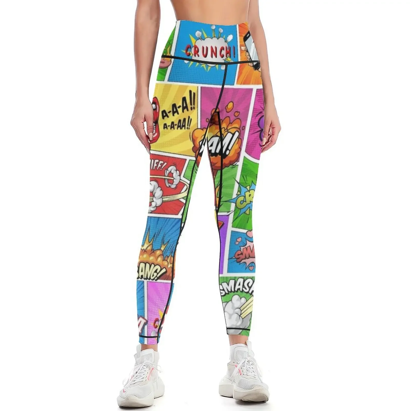 Comic Strip Leggings gym pants sport set harem pants high waist Womens Leggings