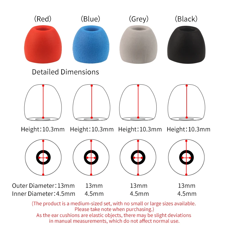 CVJ 3쌍 S형 이어폰 메모리폼 이어팁, 지속적인 반동 방지 이어플러그, PU 스펀지 메모리폼 이어폰 이어팁