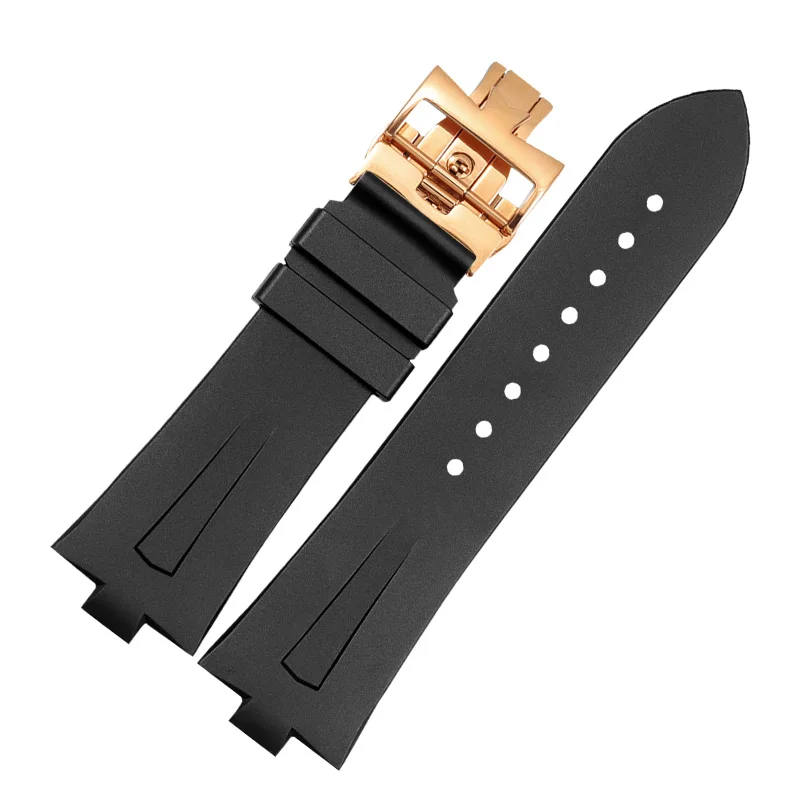 Rubber Watchband for Vacheron Constantin overseas p47040 47450 49150 VC Convex Watches band Men Silicone watches Strap 25* 8mm