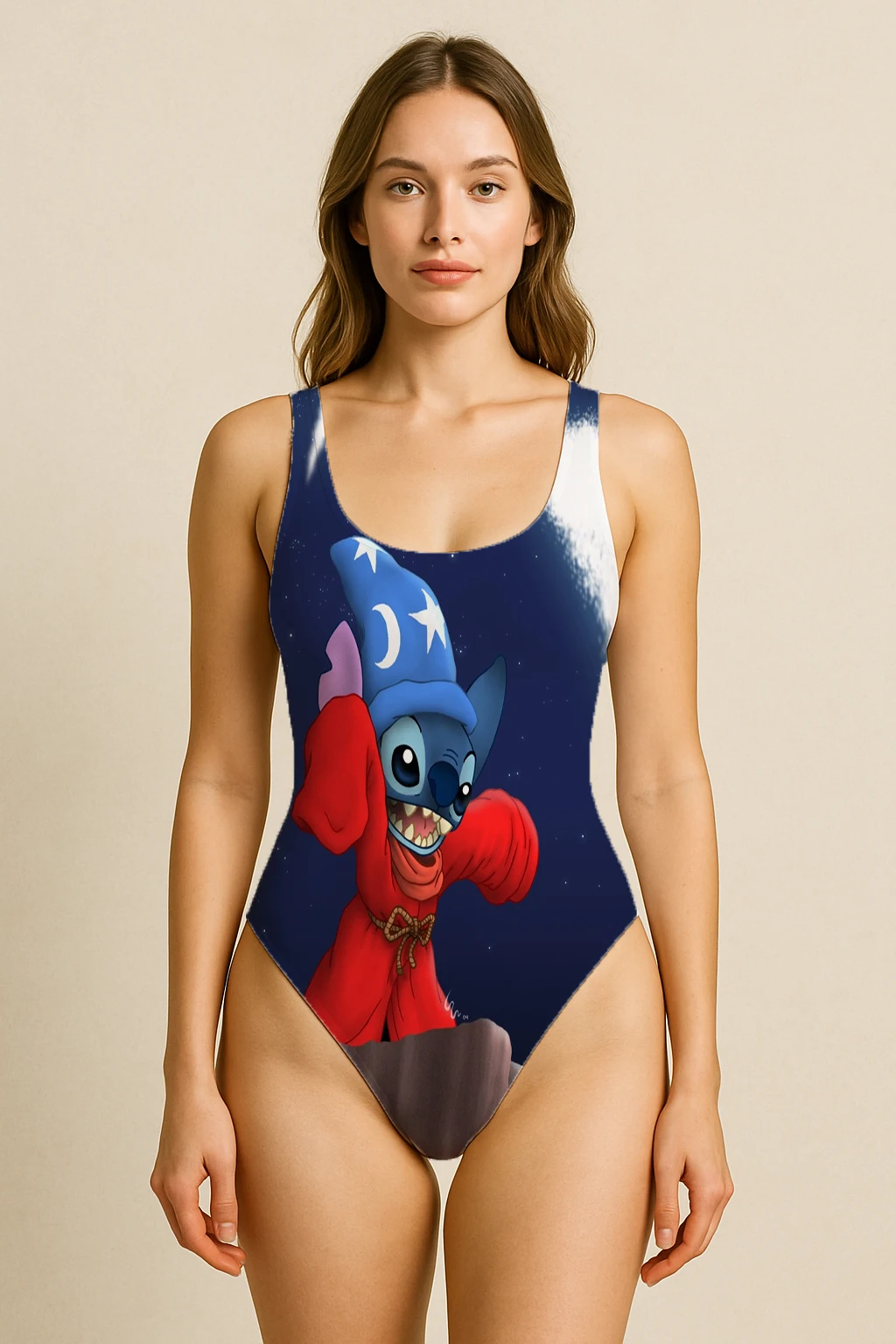 Costume da bagno da donna con costumi da bagno interi a punto con divertente design a cartoni animati, ideale per l'ora estiva in piscina e le gite in spiaggia 1