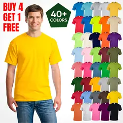 Mens Plain T Shirts Solid Cotton Blank Short Sve Shirts Top Tee S-3XL