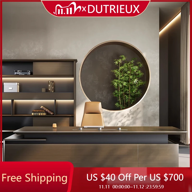 

Executive Work Office Desk High End Organizer Boss Light Luxury Computer Desks Drawers L Shaped Escritorio Oficina Furniture