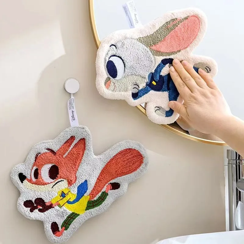 Disney's new three-dimensional cartoon hand towel hanging cute thickened small animal children's hand wipes kitchen bathroom rag