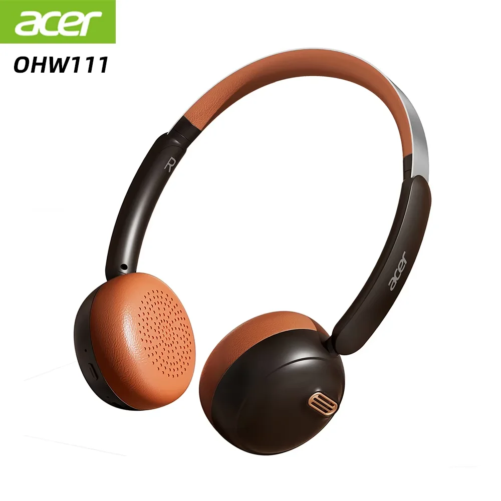 Acer OHW111 Bluetooth Headphones INS Retro Style Over Ear Wireless Earphone Bluetooth 5.4 HIFI Stereo Headset Gamer 70H Playtime