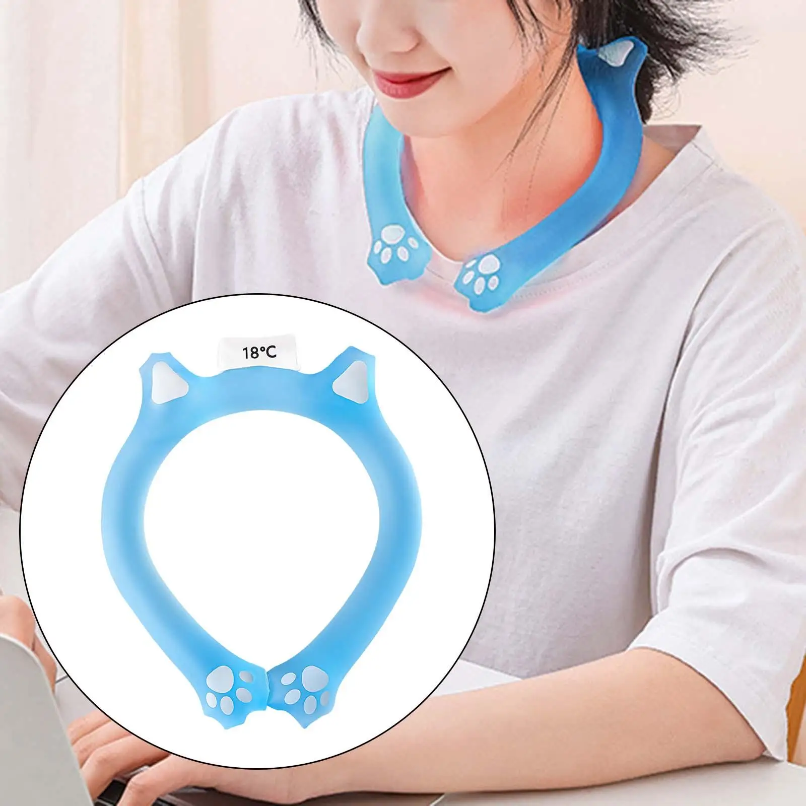 

Portable Cooling Neck Wraps Wearable Neck Cooling Tube Personal Air Conditioning Summer for Summer Heat Hiking Driving