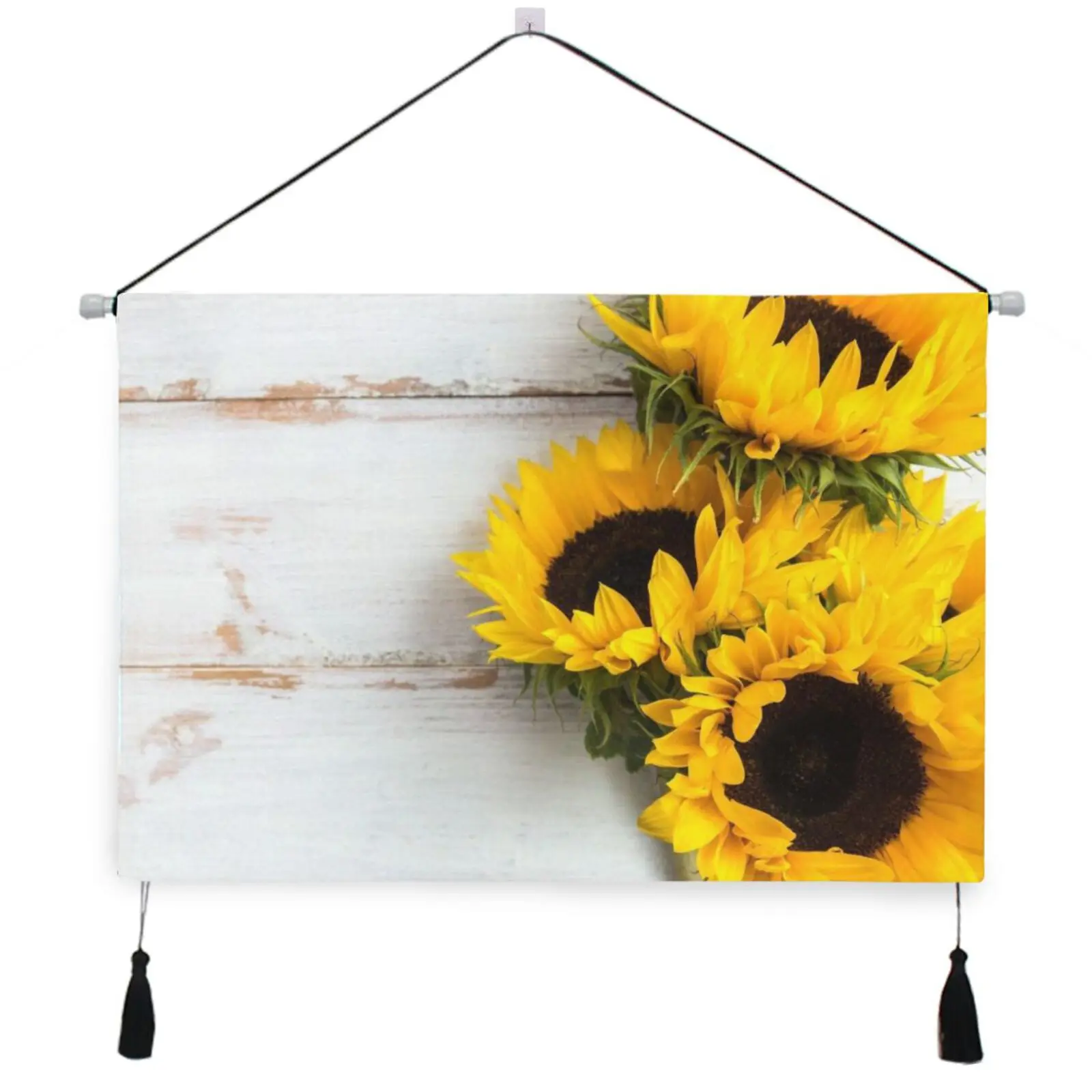 

PrintingInk sunflower Tapestry Horizontal Hanging Tapestry Tassel Yoga Meditation Tapestry for Bedroom Living Decorations