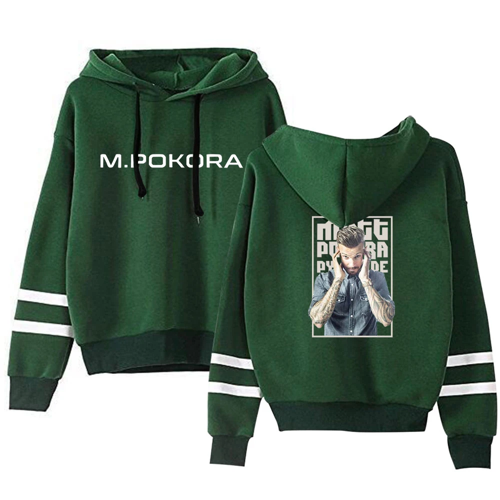 "M". Hoodie Pokora masculino e feminino, moletom de manga sem bolso, streetwear Harajuku, estilo hip-hop, roupas matt, tamanho grande