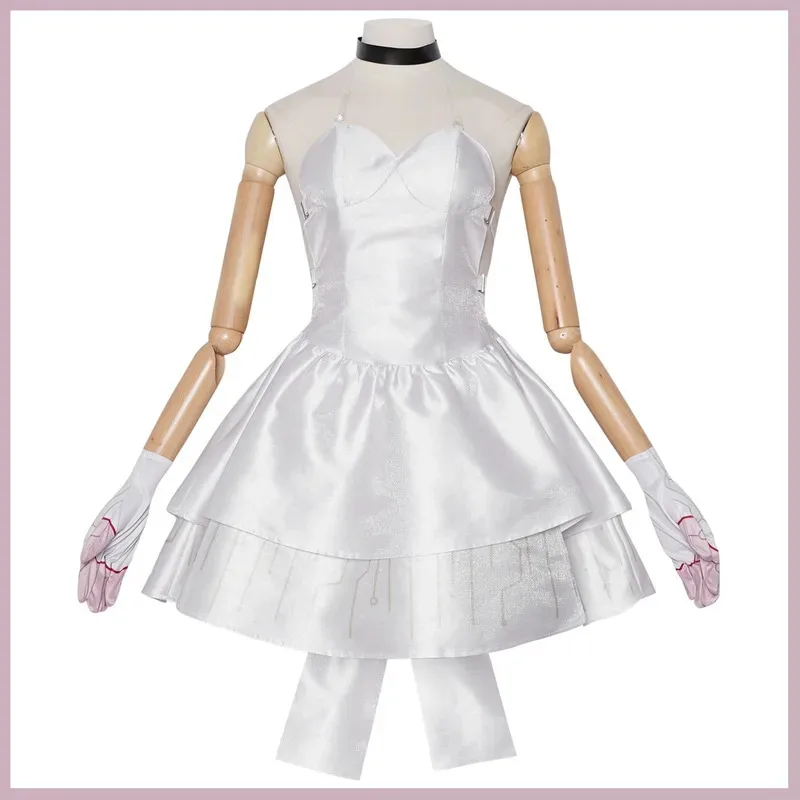 

Новая игра «Одна человеческая Луна Моль», белое свадебное платье без рукавов, женский сексуальный карнавальный рождественский костюм «Лолита», 2», 6, 8 дюймов